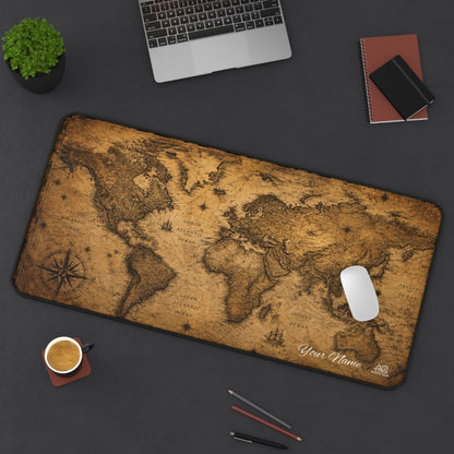 Vintage Map Personalized Desk Mat