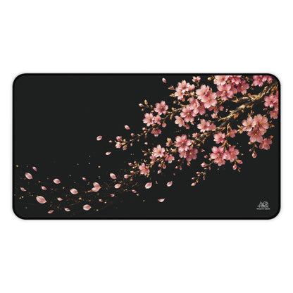 Golden Cherry Blossom Desk Mat
