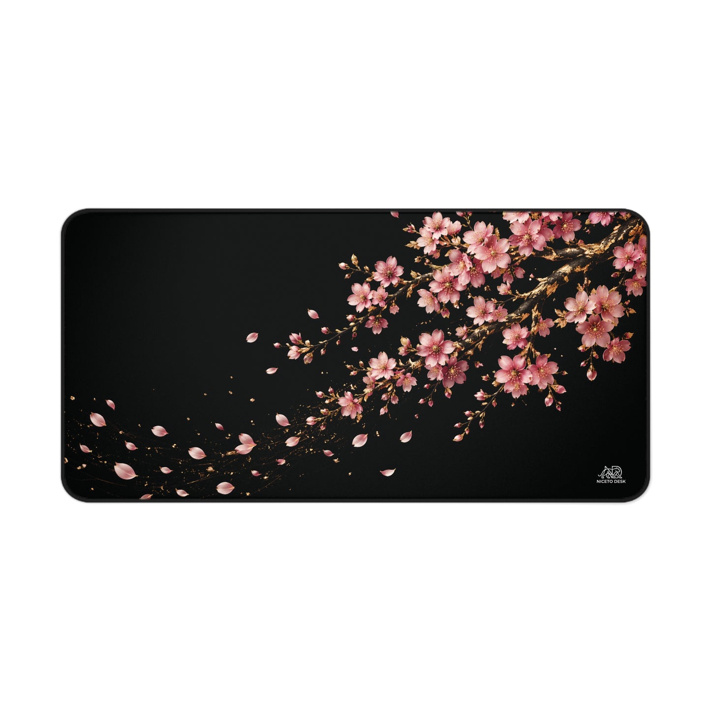 Golden Cherry Blossom Desk Mat