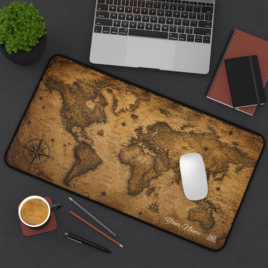 Vintage Map Personalized Desk Mat
