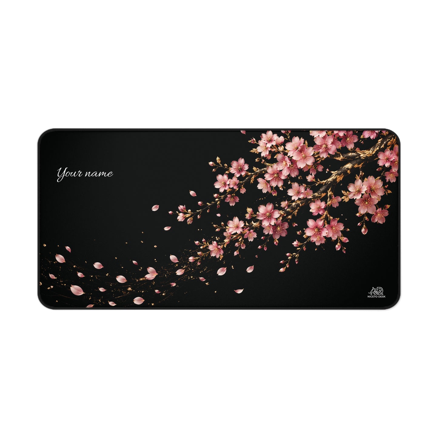 Golden Cherry Blossom Personalized Desk Mat