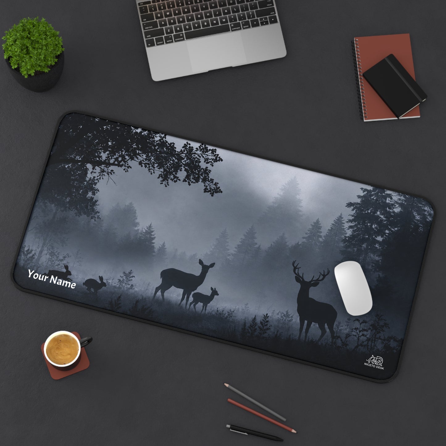 Misty Forest Personalized Desk Mat