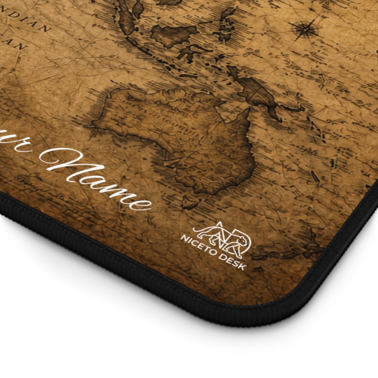 Vintage Map Personalized Desk Mat