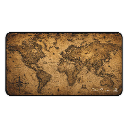 Vintage Map Personalized Desk Mat