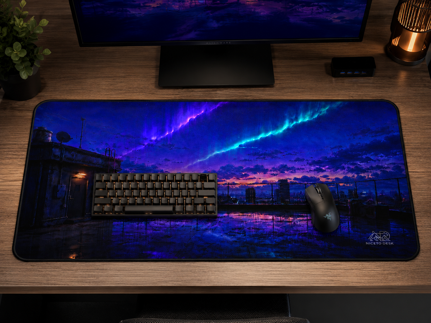 Anime Midnight Skyline  Desk Mat