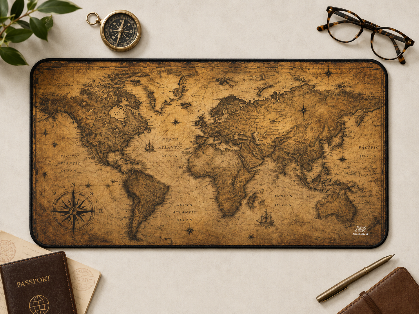 Vintage Map Desk Mat